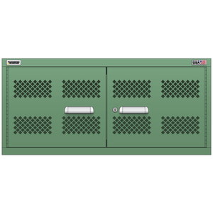 Vidmar Stacking Overhead Shelf Cabinet, Shallow, 2 Shelf, w/ Hinged Mesh Doors, 45" W 21.4" D 20.8" H (XLOEMD1101AL)