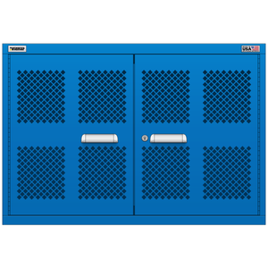 Vidmar Overhead Shelf Cabinet, 2 Shelf, w/ Hinged Mesh Doors, 45" W 21.4" D 31" H (XLOEMD1751AL)
