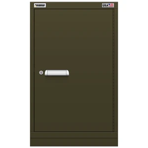 Vidmar Shelf Cabinet, Shallow, 2 Shelf, w/ Hinged Door, 22.5" W 21.4" D 37" H (SLD20R/L1AL)