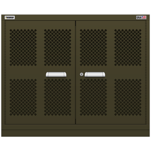 Vidmar Shelf Cabinet, 2 Shelf, w/ Hinged Mesh Doors, 45" W 27.8" D 37" H (XWEMD2001AL)