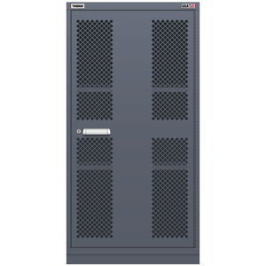 Vidmar Shelf Cabinet, 3 Shelf, w/ Hinged Mesh Door, 22.5" W 21.4" D 59" H (SLEMD34R/L2AL)