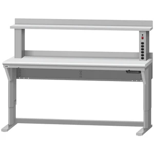 LISTA Align® Workbench, Electric, w/ Instrument Riser Shelf, 72" W x 30" D x 28.75-43.75" H (ALE/R5002-7230)