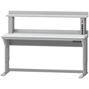 LISTA Align® Workbench, Electric, w/ Instrument Riser Shelf, 72" W x 30" D x 28.75-43.75" H (ALE/R5002-7230)