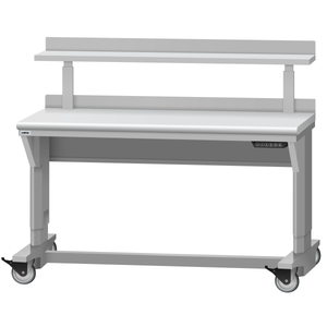 LISTA Mobile Align® Workbench, Electric, w/ Adjustable Riser Shelf, 60" W x 30" D x 28.75-43.75" H (ALEM/R5001-6030)