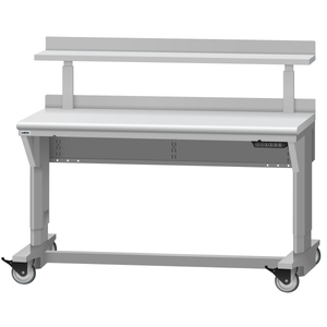 LISTA Mobile Align® Workbench, Electric, w/ Adjustable Riser Shelf, 60" W x 30" D x 28.75-43.75" H (ALEM/R5001-6030)