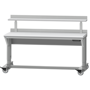 LISTA Mobile Align® Workbench, Electric, w/ Adjustable Riser Shelf, 72" W x 30" D x 28.75-43.75" H (ALEM/R5001-7230)