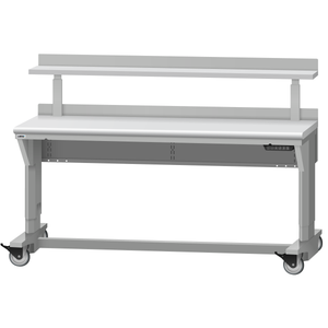LISTA Mobile Align® Workbench, Electric, w/ Adjustable Riser Shelf, 72" W x 30" D x 28.75-43.75" H (ALEM/R5001-7230)