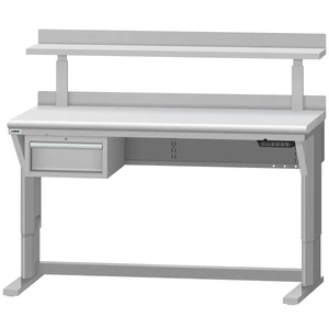 LISTA Align® Workbench, Electric, w/ Hanging Cabinet & Adjustable Riser Shelf, 60" W x 30" D x 28.75-43.75" H (ALE/R5101-6030)