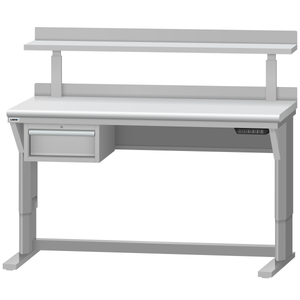 LISTA Align® Workbench, Electric, w/ Hanging Cabinet & Adjustable Riser Shelf, 60" W x 30" D x 28.75-43.75" H (ALE/R5101-6030)