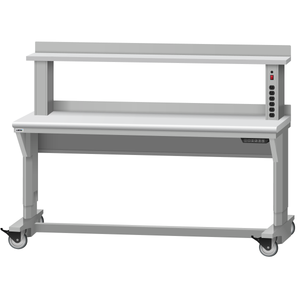 LISTA Mobile Align® Workbench, Electric, w/ Instrument Riser Shelf, 72" W x 30" D x 28.75-43.75" H (ALEM/R5002-7230)