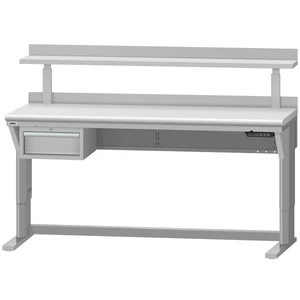 LISTA Align® Workbench, Electric, w/ Hanging Cabinet & Adjustable Riser Shelf, 72" W x 30" D x 28.75-43.75" H (ALE/R5101-7230)