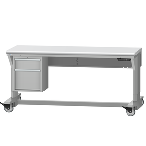LISTA Mobile Align® Workbench, Electric, w/ Hanging Cabinet, 72" W x 30" D x 28.75-43.75" H (ALEM/R5200-7230)