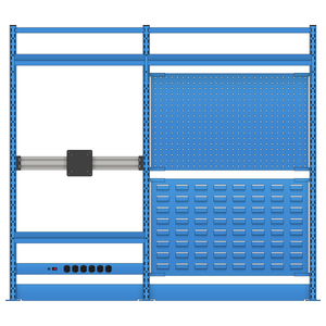 LISTA Nexus Workstation System, w/ Monitor Rail, 48" H x 60" W (X-NXC/SM/RM4894-60)