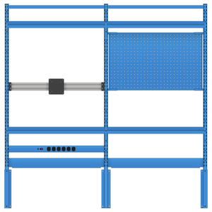 LISTA Nexus Workstation System, Align® Extended Rear Mount, w/ Monitor Rail, 48" H x 60" W (X-NXC/RMX4892-60)