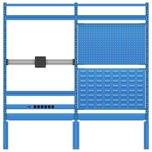 LISTA Nexus Workstation System, Align® Extended Rear Mount, w/ Monitor Rail, 48" H x 60" W (X-NXC/RMX4894-60)