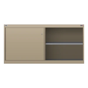 LISTA Shelf Cabinet, 2 Shelf, w/ Sliding Doors, 56.3" W 28.5" D 27.6" H (DWSD600)