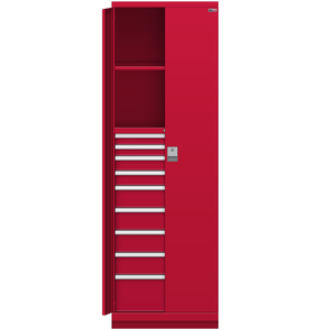 LISTA Tall Combination Cabinet, 9 Drawer, w/ Hinged Doors, 28.2" W 29.5" D 86.6" H (TC02-2050SC-03/DHD)