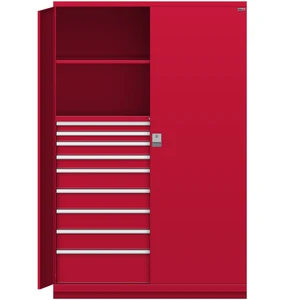 LISTA Tall Combination Cabinet, 9 Drawer, w/ Hinged Doors, 56.3" W 29.5" D 86.6" H (TC02-2050DW-03/DHD)