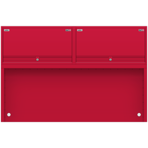 LISTA Overhead Cabinet Bay, 60" W x 22" Clearance, Dual 30" W x 16" H Cabinets, Retractable Door (X-SRO2/1600-6022RD)