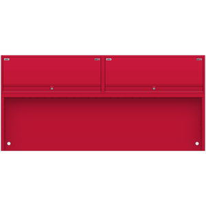 LISTA Overhead Cabinet Bay, 84" W x 22" Clearance, Dual 42" W x 16" H Cabinets, Retractable Door (X-SRO2/1600-8422RD)