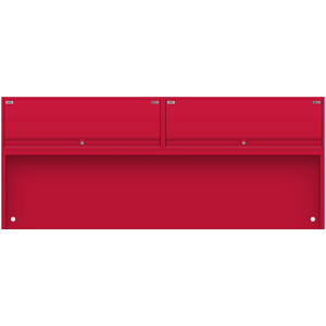 LISTA Overhead Cabinet Bay, 96" W x 22" Clearance, Dual 48" W x 16" H Cabinets, Retractable Door (X-SRO2/1600-9622RD)