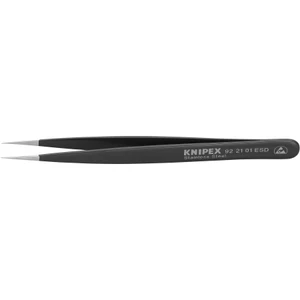 KNIPEX Precision Tweezers, Stainless Steel, ESD, Needle Point Tip, 5" (92 21 01 ESD)
