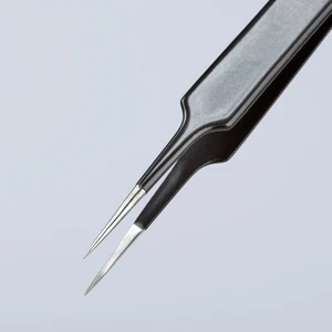 KNIPEX Precision Tweezers, Stainless Steel, ESD, Needle Point Tip, 4-1/4" (92 28 71 ESD)