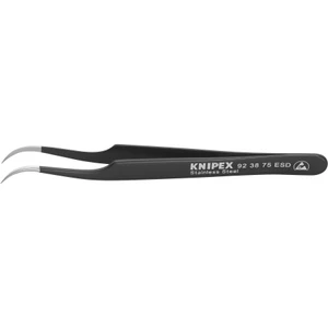 KNIPEX Precision Tweezers, Stainless Steel, ESD, Needle Point Tip, 35° Angled, 4-3/4" (92 38 75 ESD)