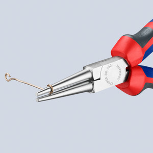KNIPEX Long Nose Pliers, Round Jaws, Comfort-Grip, Chrome, 6-1/4" (30 35 160)