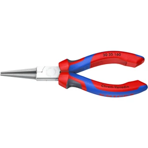 KNIPEX Long Nose Pliers, Round Jaws, Comfort-Grip, Chrome, 6-1/4" (30 35 160)