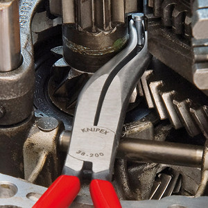 KNIPEX Long Nose Pliers, Mechanic's Style, S-Shape, 8" (38 31 200)