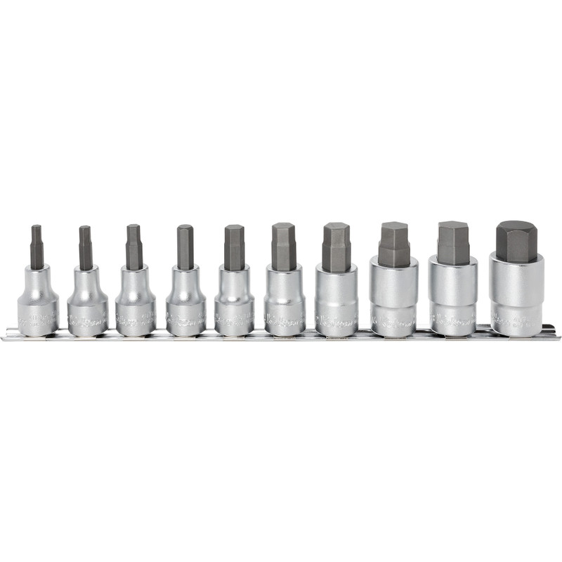 Ko-ken 1/2" Bit Socket Set, Hex SAE, 60 mm Long, 10 pcs (RS4010A/10-L60)