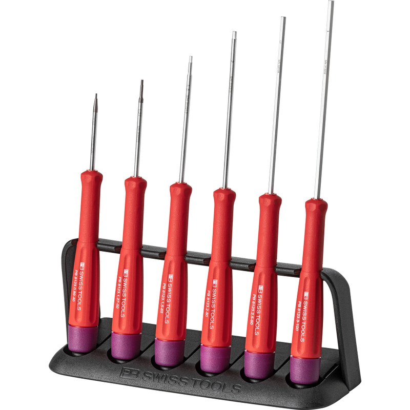 PB Swiss SwissGrip Precision Screwdriver Set, Hex, 6 pcs w/ Storage Rack (PB 8642)
