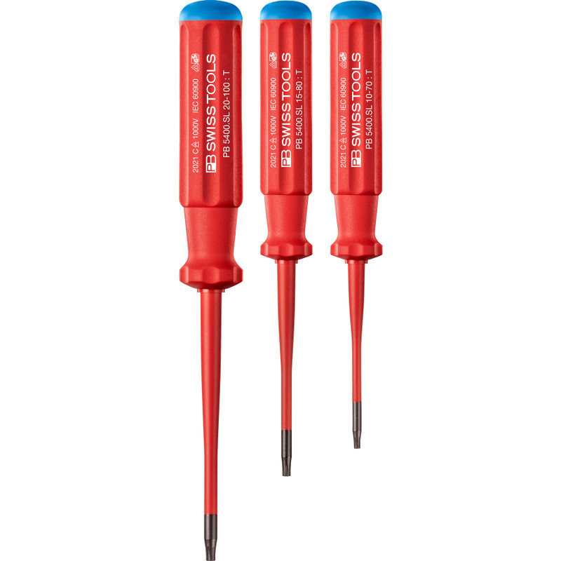 PB Swiss Classic VDE Insulated Slim Screwdriver Set, Torx®, 3 pcs (PB 5549.SL CBB)