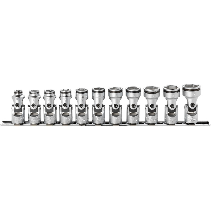 Ko-ken 3/8" Socket Set, 6-Point, Nut Grip, Universal Joint, 11 pcs (RS3441M/11)