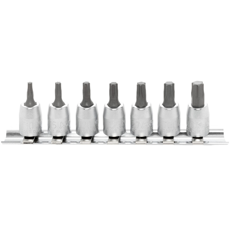 Ko-ken 1/4" Bit Socket Set, Torx®, 28 mm Long, 7 pcs (RS2025/7-L28)