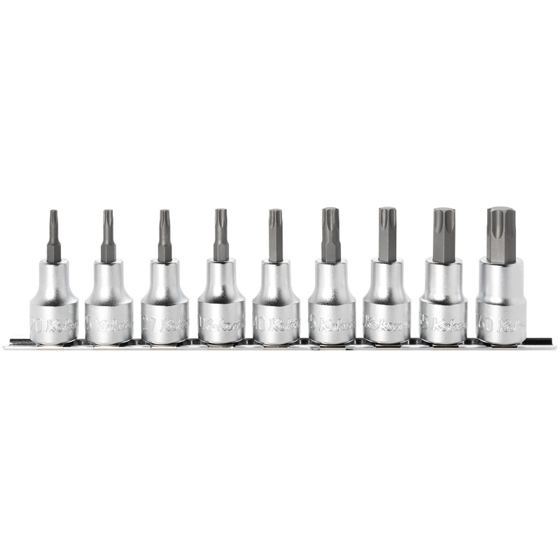 Ko-ken 1/2" Bit Socket Set, Torx®, 60 mm Long, 9 pcs (RS4025/9-L60)