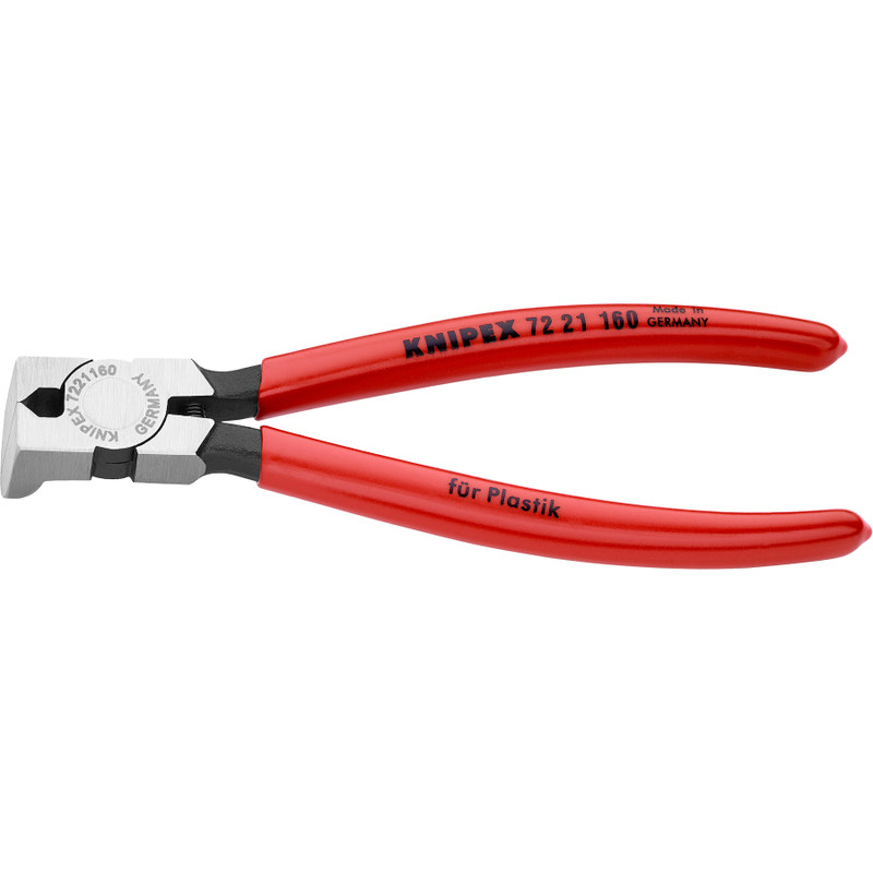 KNIPEX Diagonal Flush Cutters for Plastics, 85° Angled, 6-1/4" (72 21 160)