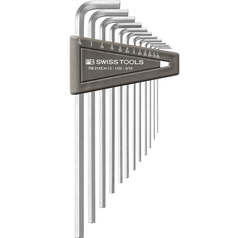 PB Swiss L-Key Set, Hex SAE, Long (PB 214Z.H-12)