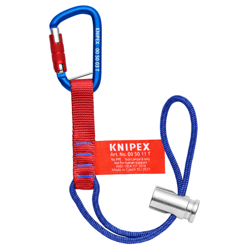 KNIPEX Tool Tethering Adaptor Strap w/ Carabiner, ANSI/ISEA Compliant, 18" (00 50 13 T BKA)