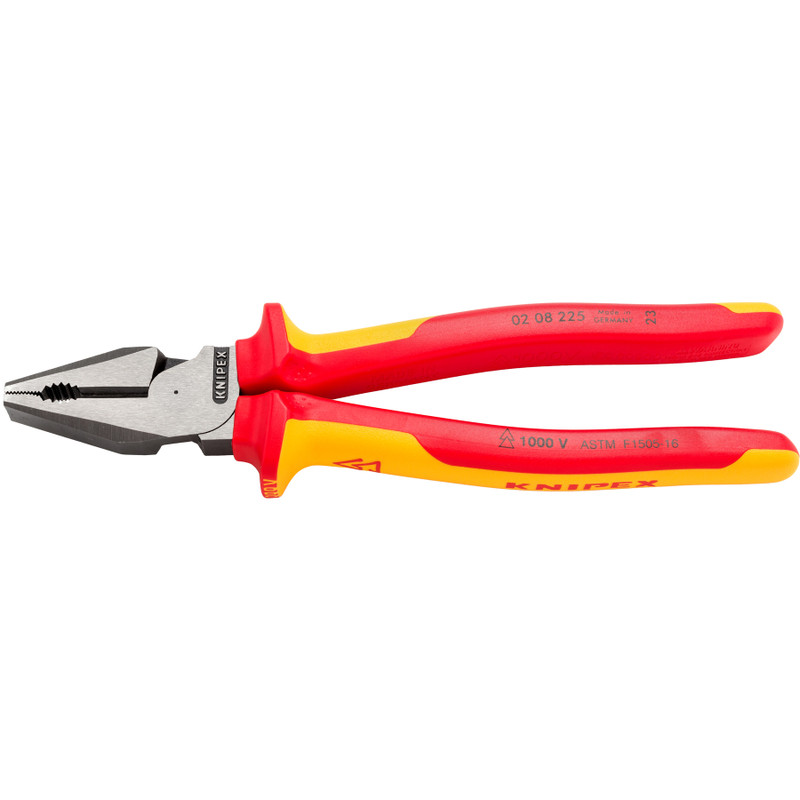 KNIPEX High-Leverage Combination Pliers, VDE Insulated, 9" (02 08 225 US)