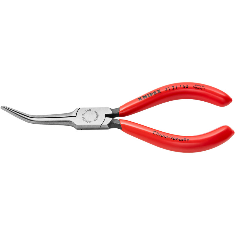 KNIPEX Long Nose Pliers, Needle Nose, 45° Angled, 6–1/4" (31 21 160)