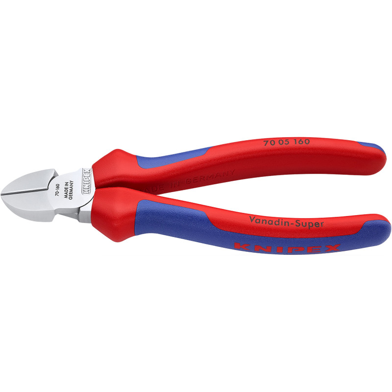 KNIPEX Diagonal Cutters, Multi-Component, Chrome, 6–1/4" (70 05 160)