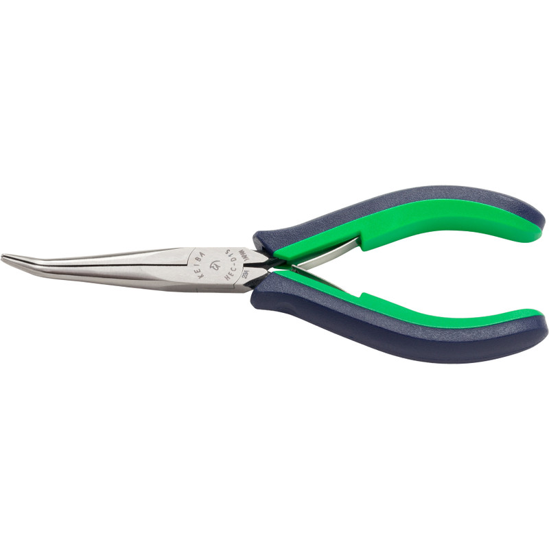 KEIBA Pro-Hobby Needle Nose Pliers, Smooth Jaws, 35° Bend, Multi-Component, 6" (HEC-D15)