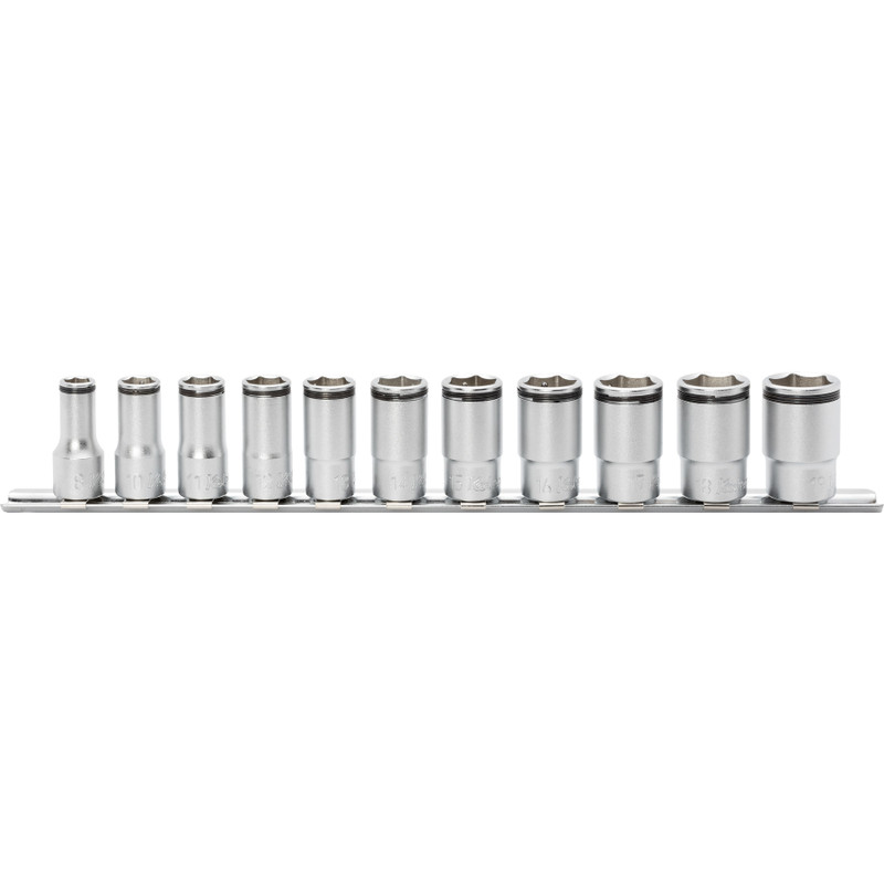 Ko-ken 3/8" Socket Set, 6-Point Semi-Deep, Nut Grip, 11 pcs (RS3350X/11)