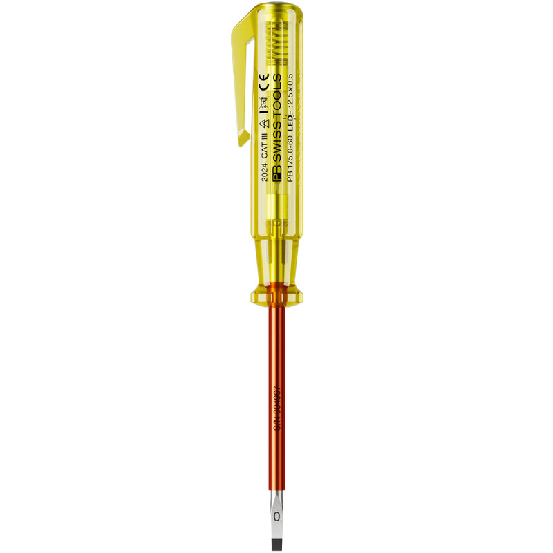 PB Swiss Voltage Tester, w/ LED, 110–250V, 2.5 mm (PB 175.0-60 LED CN)