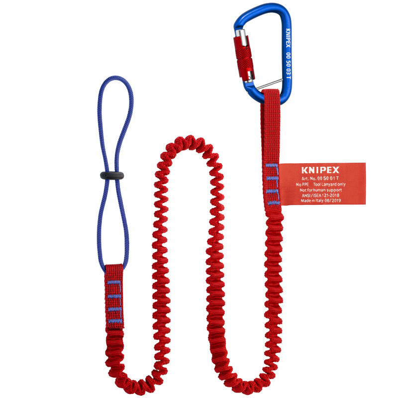 KNIPEX Tool Tethering Lanyard w/ Carabiner, 38", 3.3 lbs Max (00 50 05 T BKA)