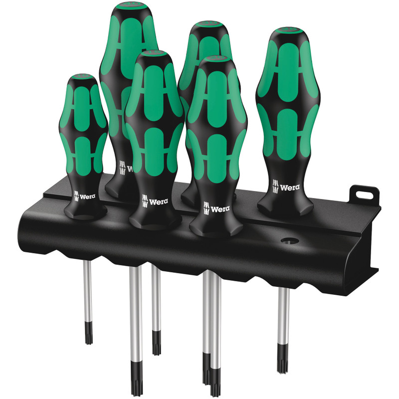 Wera Kraftform Plus Screwdriver Set, Torx®, 6pcs w/ Storage Rack (367/6 Rack)