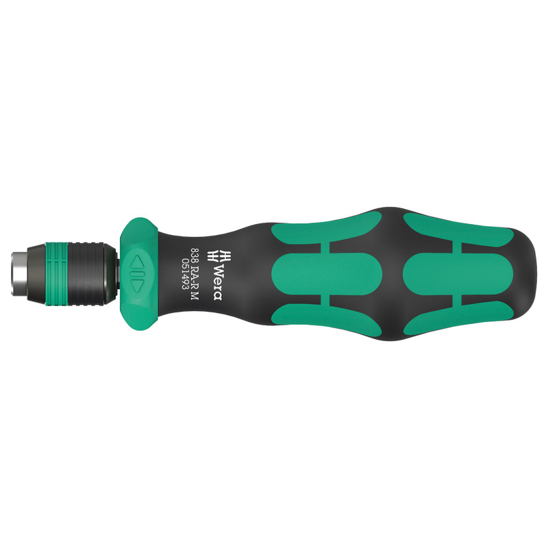 Wera Kraftform Kompakt Ratcheting Bit Screwdriver, Medium, Rapidaptor (838 RA-R M)