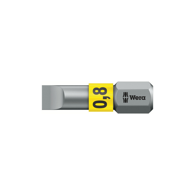 Wera 1/4" Bits, C6, BiTorsion, Slotted (800/1 BTZ)